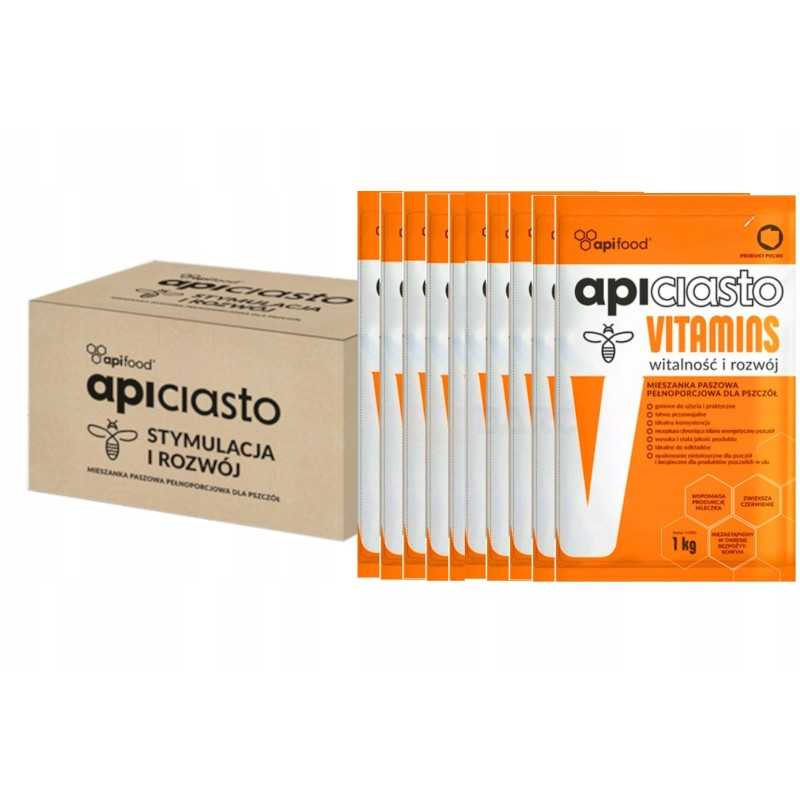 Vitaminų bičių pyragas 10vnt x 1kg apifood dėžutė