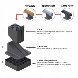 Regulējams ķīļveida kronšteins RAPTOR S 15-35 mm - sijām