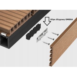 Omega stumdomas segtukas skirtas Timberness juostoms montuoti