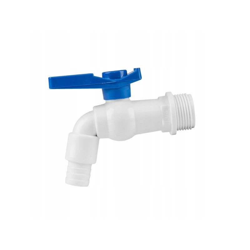 Plastikinis čiaupas su 3/4' GZ įvadu, 1/2' žarnos išvadu