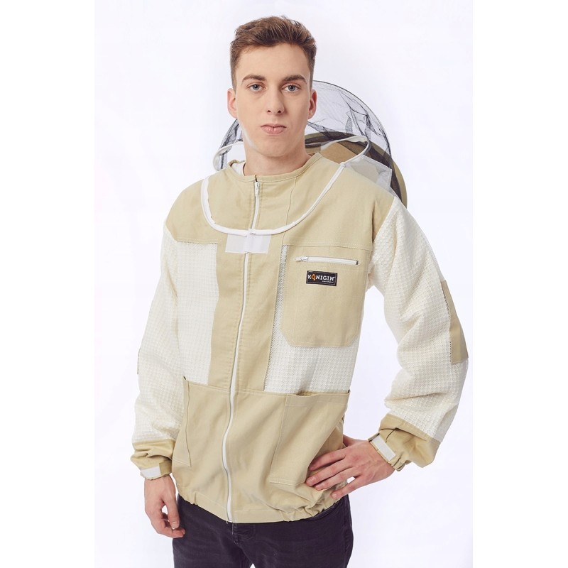 Bitininkystės megztinis su užtrauktuku ir itin ventiliacija