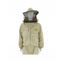 ŁYSOŃ PREMIUM LINE megztinis su užtrauktuku su kepure, smėlio spalvos, S dydis