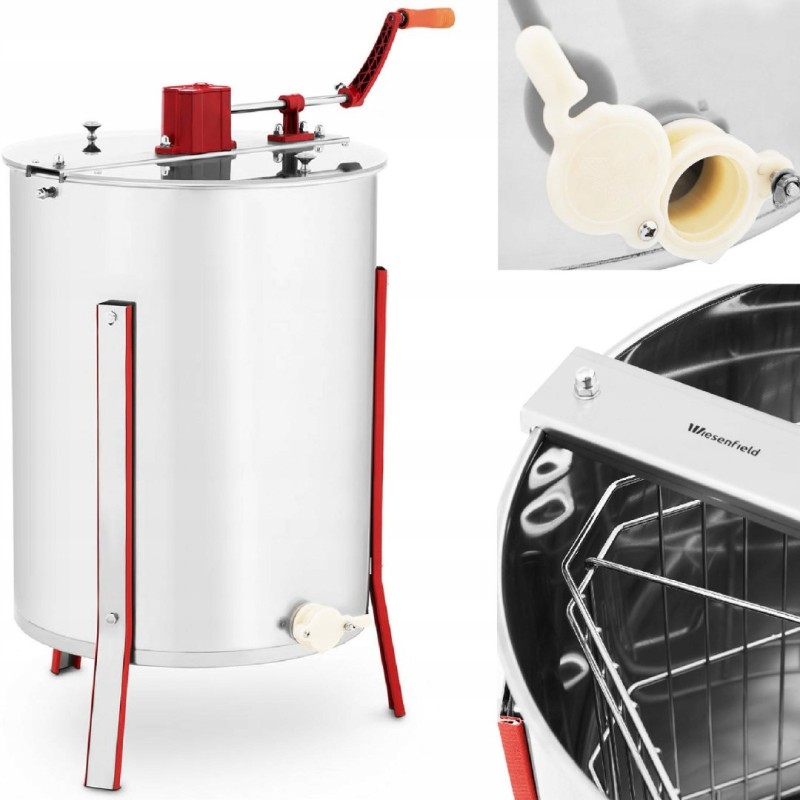 Manual honey extractor 4 frames stainless steel