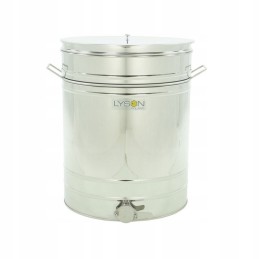 Medaus skaidrintuvas 200L, nerūdijantis plienas, su rankenomis ir sieteliu - ŁYSOŃ