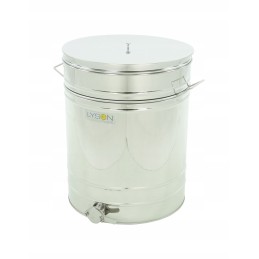 Medaus skaidrintuvas 200L, nerūdijantis plienas, su rankenomis ir sieteliu - ŁYSOŃ