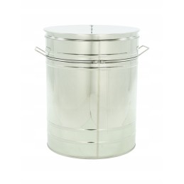 Medaus skaidrintuvas 200L, nerūdijantis plienas, su rankenomis ir sieteliu - ŁYSOŃ