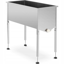 Table beekeeping tub for uncapping frames made of stainless steel 104 x 50 x
