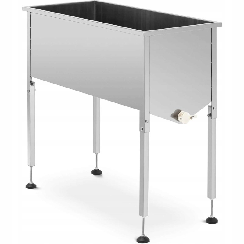Table beekeeping tub for uncapping frames made of stainless steel 104 x 50 x