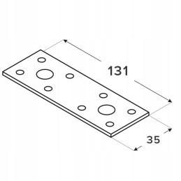 Decorative flat connector - black - LP 1