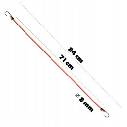 Elastinė guma su metaliniu kabliu BUNGEE CORD HOOK 80cm