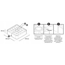 Raising base plate for Raptor wedge bracket, height 30mm