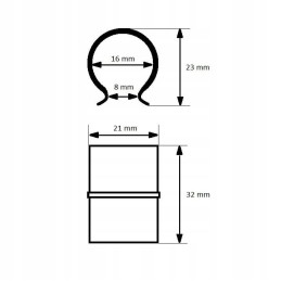 Klipas sodo folijai 16 mm