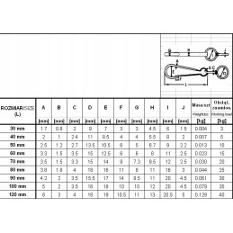 Spyruoklinė klipas SU ŽIEDU 30mm, CINKOTA