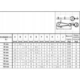 Spyruoklinė klipas SU ŽIEDU 30mm, CINKOTA