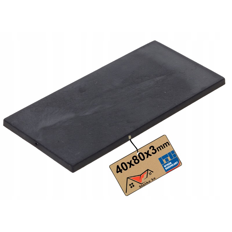 Apsauginis guminis izoliacinis padas, tarpiklis lentų sijų 80x40x3mm