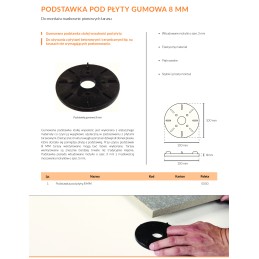 Fiksuotas guminis pagrindas H 8mm