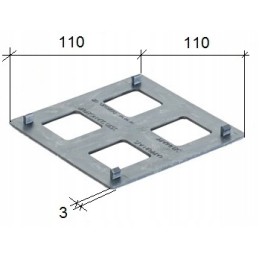 Aizsargplāksne 110x110x3 mm - terases kronšteinu sistēmas elements