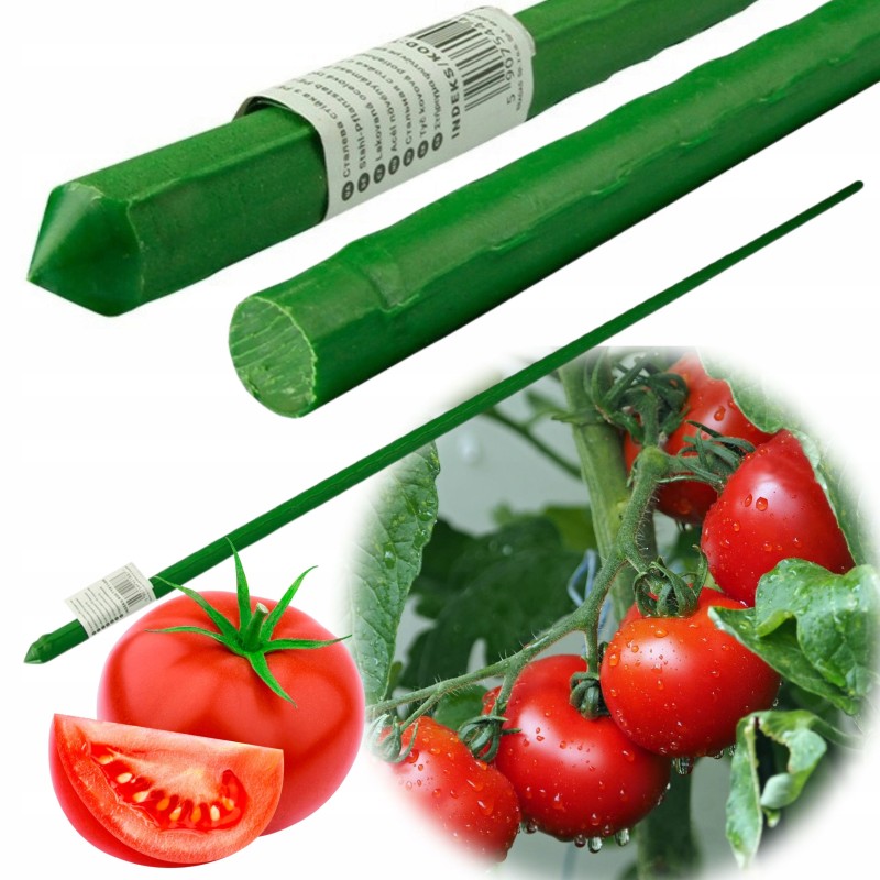 ✨ Metalinis sodo stulpas, padengtas PVC, augalams ir pomidorams palaikyti 1,1x120cm 1 vnt ✨