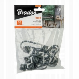 Tērauda āķis elastīgai gumijai, pelēks BUNGEE AUKLAS ĀĶIS BCDIY-H1-B Bradas 10 gab.