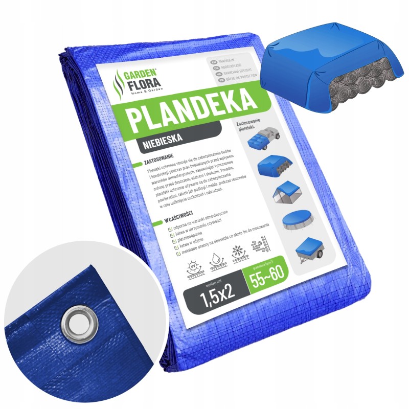 STORDAS KIELĖS STIPRI ŠALČIUI ATSPARI PLOKŠTELĖ 1,5X2UV+ AUTOMOBILIŲ VANDENIUI ATLIERIA MĖLYNA ~55/60g/m2