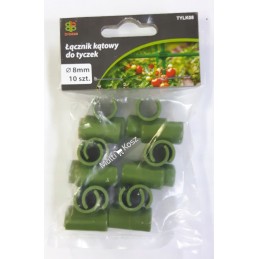 Kampinė jungtis sodo stulpams (10 vnt) stulpams, kurių skersmuo - 1,1 cm