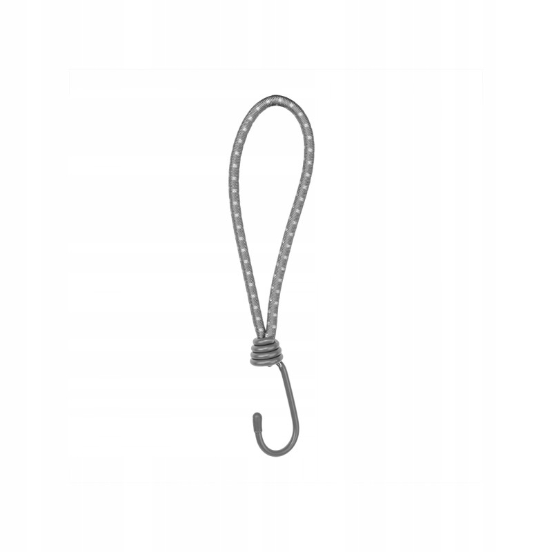 Elastinė guma su metaliniu kabliuku 0,6x20cm brezentams, baneriams ir palapinėms tvirtinti