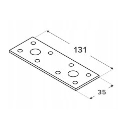 LP1 FLAT CONNECTOR PLATE 100x35x2.5 BLACK
