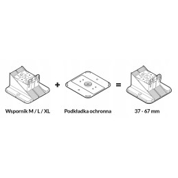 Izoliuojantis apsauginis padas, skirtas Raptor terasos pleištiniam laikikliui