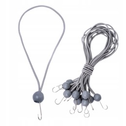 Guminis elastinis virvelė su metaliniu kabliu tinkliniams brezentams tvirtinti