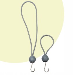 Guminis elastinis virvelė su metaliniu kabliu tinkliniams brezentams tvirtinti