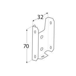 Rankena, lentos tvirtinimas, sijos 32x70 UD3