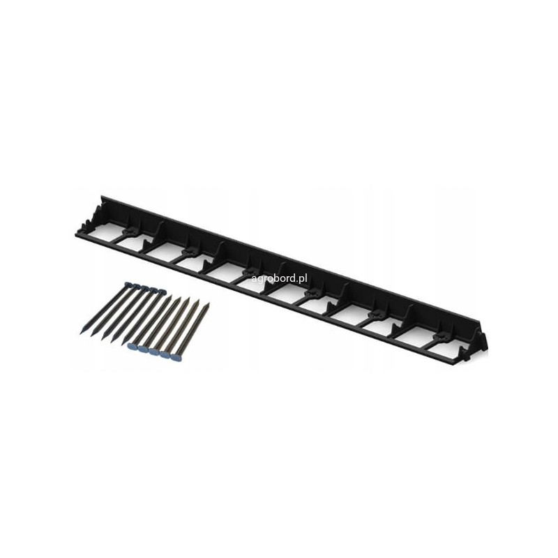 Garden lawn edge plastic border 45mm 1m + 3 anchors