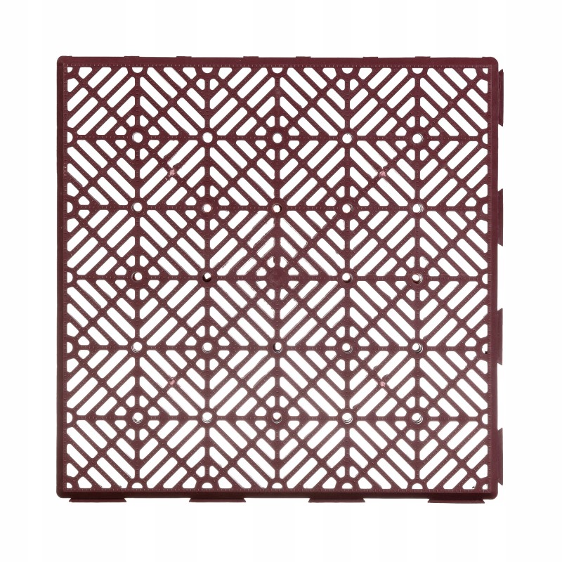 Sodo terasos plytelės viengrindės languotos bordo spalvos 29,5x29,5x1,5 cm platforma