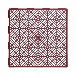 Sodo terasos plytelės viengrindės languotos bordo spalvos 29,5x29,5x1,5 cm platforma