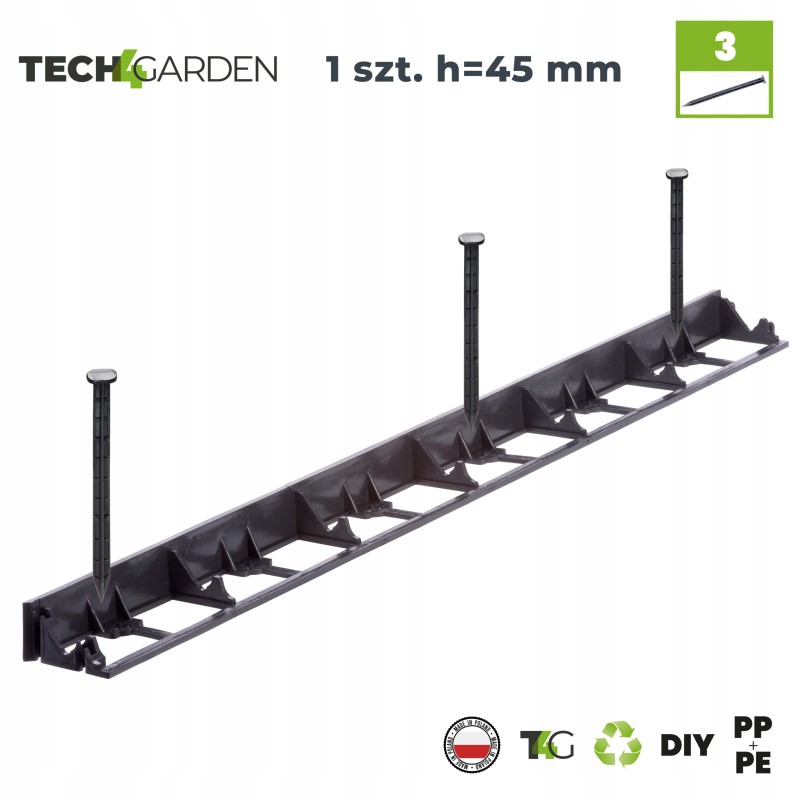 !! SPECIALUS PASIŪLYMAS!! Vejos apvadas 45 mm Border + 3 inkarai ECO CURB