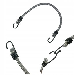 Guminė elastinė virvė su metaliniais kabliais bagažo tvirtinimui prie brezento 0,8x40 cm