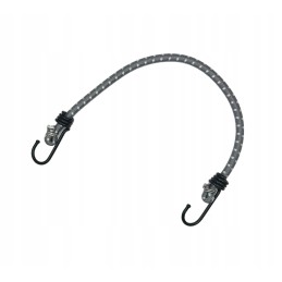 Guminė elastinė virvė su metaliniais kabliais bagažo tvirtinimui prie brezento 0,8x40 cm