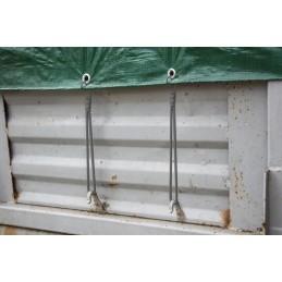 Elastinė guma su metaliniu kabliuku 0,6x20cm brezentams, baneriams, palapinėms tvirtinti