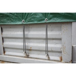 Elastinė guma su metaliniu kabliuku 0,6x20cm brezentams, baneriams ir palapinėms tvirtinti