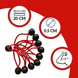 ELASTINGAS TRINTUKAS SU RAUDONU KAMULIU 20cm