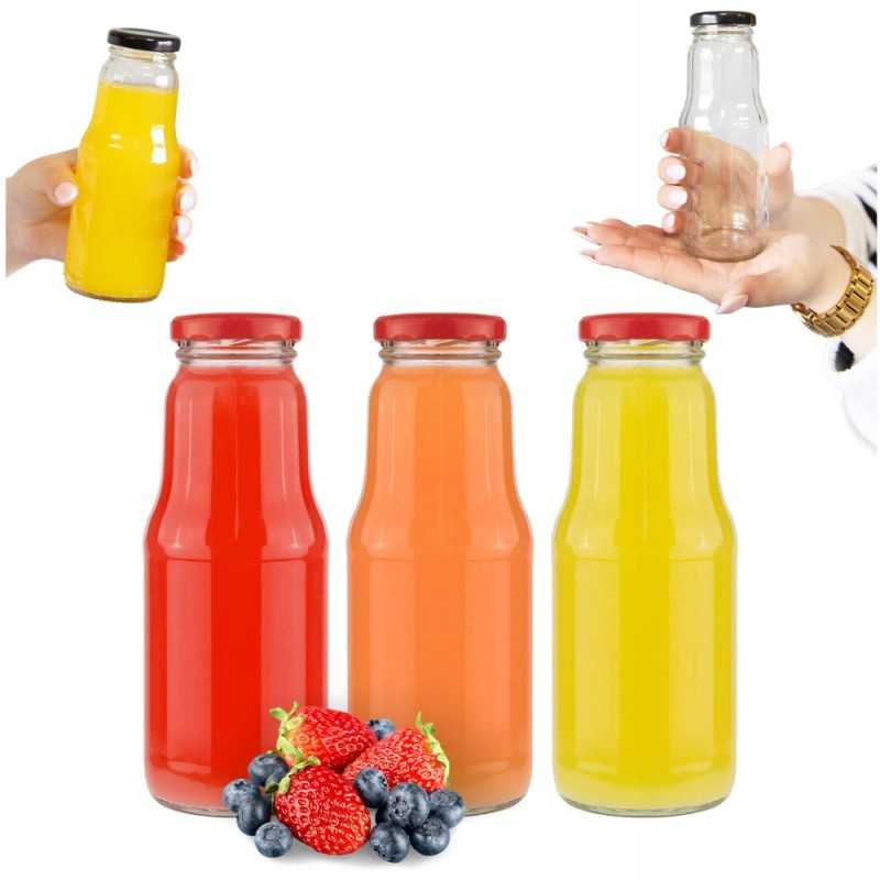 50x vaisiais dekoruotas buteliukas 300 ml + dangtelis