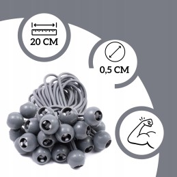 ELASTINGA GUMA SU KAMULIU, PILKA 20cm