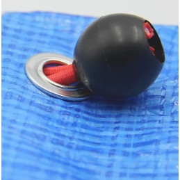 Palapinės tento tvirtinimo guma, 10 cm, raudona