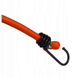 Guminė elastinė virvė su metaliniais kabliais bagažo tvirtinimui prie brezento 0,8x80 cm