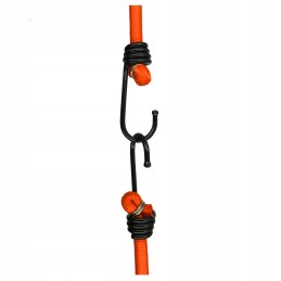 Guminė elastinė virvė su metaliniais kabliais bagažo tvirtinimui prie brezento 0,8x80 cm