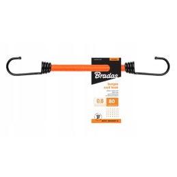 Expander - elastinė juosta 0,8 metro ilgio su metaliniu kabliu BUNGEE CORD HOOK - BRADAS