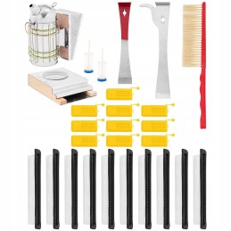 Mesinduskomplekt - 26 elementi - tolmuimeja - mesinduspeitlid - mesilasemade puurid - püünised väikestele tarumardikatele - mesi