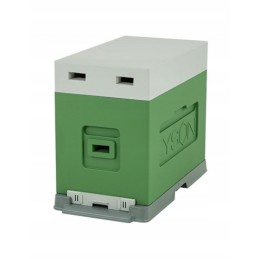 Dadant 6-frame hive (plastic bottom, body, roof) green-gray - ŁYSOŃ