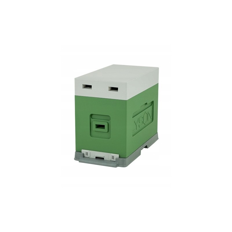 Dadant 6-frame hive (plastic bottom, body, roof) green-gray - ŁYSOŃ