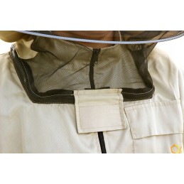 4BEE megztinis su užtrauktuku su kepure, smėlio spalvos, patvarus, kvėpuojantis, L dydis